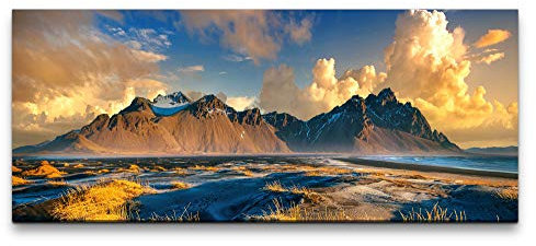 Paul Sinus Island berge 100x40cm Wandbild auf Leinwand