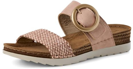 MARCO TOZZI Damen Pantoletten mit Klettverschluss Plateau, Rosa (Rose Comb), 41 EU