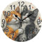 Mnsruu Wanduhr mit braunen und schwarzen Katzen, geräuschlos, batteriebetrieben, rund, dekorativ für Wohnzimmer, Schlafzimmer, Badezimmer, Heimbüro