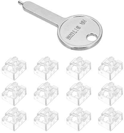 QUARKZMAN 12 Stück Port Blocker Verriegelung RJ45 Port/Staub PC Blocker mit codiertem Schlüssel, Transparent