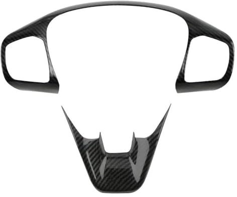 STRJUS Lenkradschoner Für F&ord Für Focus Mk4 2019-2021 ST Line Zubehör Auto Styling Auto Lenkradbezug Zierleisten Knopfrahmen(Carbon Fiber Black)