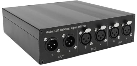 2 In 1 Out Sound XLR Verlustfreie Balance Sound Selector Box, Heim-HiFi-Stereo-CD-DVD-Radio-Leistungsverstärker Aktiver Lautsprecher XLR-Verbindungswähler, Einfach