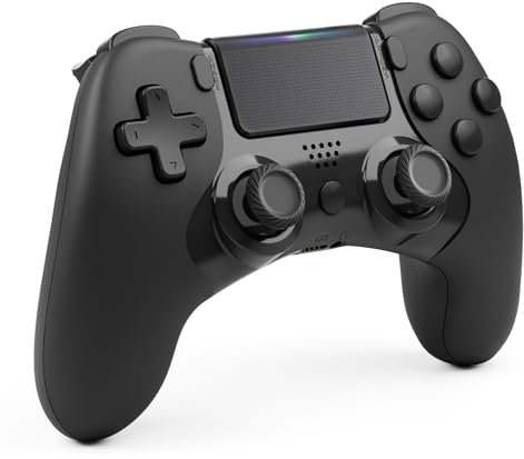CHEREEKI Controller for PS4, Controller Wireless for PS4, PS4 Slim, and PS4 Pro with Six-Axis Function, Dual Vibration, Turbo Feature, Audio Jack, Touchpad, and Ergonomic Design