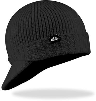 Andiker Beanie Mützen für Frauen und Männer, weiche hautfreundliche Thermostrickmützen mit Krempe Einfache modische Wintermütze für den täglichen Gebrauch (DE/NL/SE/PL, Numerisch, 30, Schwarz)