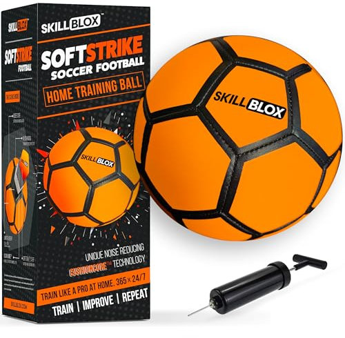 SKILL BLOX SoftStrike Home Indoor Football Training Ball - Size 4 - Football Gifts for Boys and Girls (SKILLBLOX SKILLS HOME TRAINING BALL)