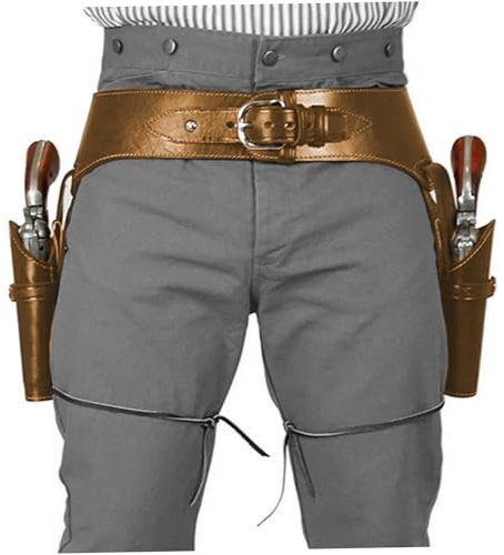 Cowboypistole, Cowboy, Cowboy -Waffengürtel und Maskerade Western Cowboy Kostümzubehör Vintage Cowboy Cosplay Pu Leder (dunkelbraun)