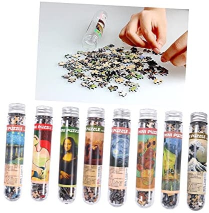 GETAJGHSD 150pieces Educational Puzzle Creative Mini Jigsaw for Adults Famous Painting Pattern in Test Tube Fun Decompression Plaything for Men and Women