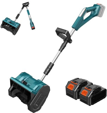 guoyjmm Pala quitanieves inalámbrica, quitanieves eléctrica portátil con 30 cm de Ancho y 8 cm de Profundidad, quitanieves a batería con Mango Ajustable (batería de 2 x 4,0 Ah, Cargador)