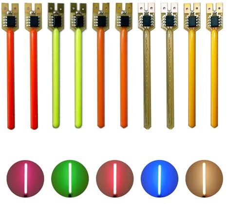Zwei Stück jeder von fünf 3V DIY LED Streamer Lichter Ideal für Rennräder und Innenraumdekoration, Metallfilmwiderstände für die Spannungsanpassung inbegriffen