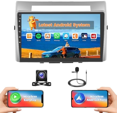 Hikity Android 15 Autoradio für Toyota Corolla Verso 2004-2009 9 Zoll