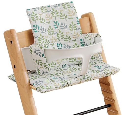 Hochstuhl Kissen für Stokke Tripp Trapp, Rutschfest Hochstuhl Sitzkissen Set, Bio Baumwolle Baby Sitzkissen, Verdickung Weiches Sitzkissen für Baby & Kids mit Klettverschluss, Hochstuhlzubehör (A)