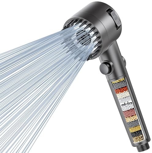 Magichome 20-Layer Filtration Shower Head with 3 Modes, Water Saving Showerhead with ON/Off Switch for Bath, Hard Water Filter Shower Head for Residual Chlorine Remove