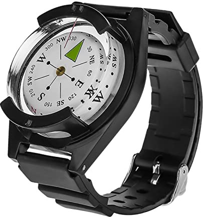Compass Light Impuls Clock Langlebig mit Einer Gummi -Wächter -Bande, Dem Außenmini -Outfit -Kompass für Ausflüge und Tragbarer Camping -Handgelenkskompass