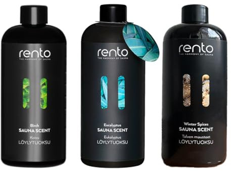 Rento Aromas para Sauna Eucalyptus, Birch y Especies de Invierno 3x400ml