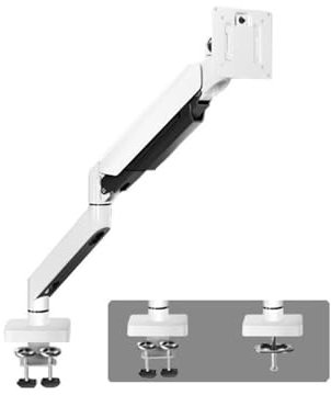ZYDLMBJL Monitorständer, Einzelmonitor-Tischhalterung, robuster Monitorarm for 17-49-Zoll-Bildschirme bis zu 33 Pfund, voll verstellbare Ultrawide-Einzelmonitorhalterung, VESA 75/100 mm(White)