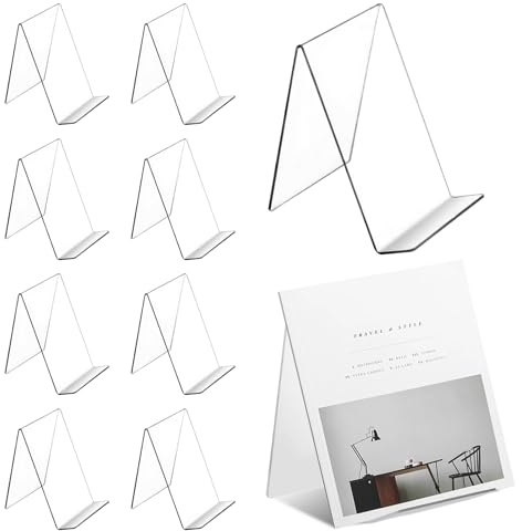 10 PCS Acrylic Book Display Stands, Clear Book Stand Holder | Picture Display Stand, Transparent Bookshelf for Books, Notebooks Phones Magazine, Notebooks Albums, 10 x 11.5 x 13
