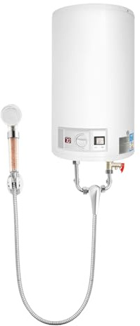 Warmwasserboiler 35L 2000W, Elektrisch Warmwasserspeicher Druckfest mit Dusche und Armatur für Badezimmer und Küche Durchlauferhitzer Inklusive Montagezubehör und LED Display