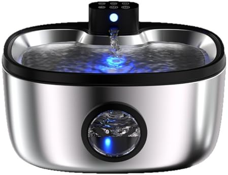 5L Smart Pet Water Fountain, UV Sterilization, 304 Stainless Steel, Multiple Filtration, Non-Slip Base, LED Display, 30Db Quiet Operation