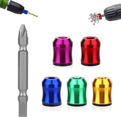 5stk Starker Magnetischer Schraubenring mit Doppelseitigem Schraubendreher-Aufbewahrungsring, Geeignet für Holzarbeiten Wartungsarbeiten und Heimwerkerarbeiten | Magnetischer Kopfring mit rutschfestem Design für Bohrwerkzeug, Holzbearbeitung, Wartung, Reparaturen im Haushalt, 5 Farben