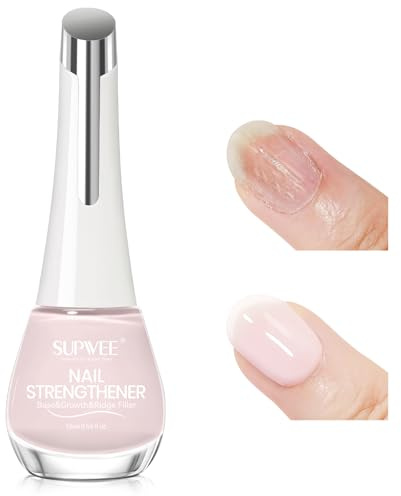 SUPWEE Schnelltrocknend Nagellack 16ML, Quick Dry Nail Strengthener | Cremefarben Nagelhärter für Brüchige Nägel und Wachstumsunterstützung Natürlicher Glanz
