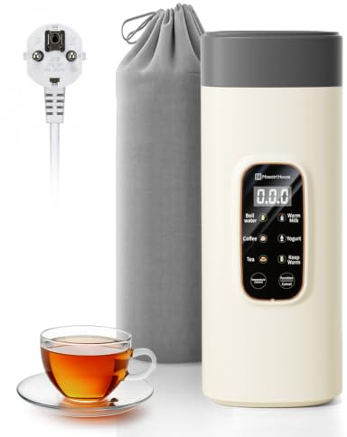 Maestri House Reisewasserkocher 550 ml, Wasserkocher Klein mit 6 Funktionen | Mini Wasserkocher mit 400W Schnellkochfunktion, Edelstahl 304, Auslaufsicher, Ideal für Reisen, Hotel, Büro, Tee und Kaffee