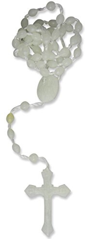 MaMeMi LEUCHTENDER ROSENKRANZ aus Nylon – 42 cm – Nachtleuchtend – Traditionell & Christlich – Kommunion Geschenk