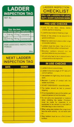 Ladder Inspection Safety Tag Pack of 50 Polypropylene W50mm x H181mm