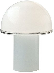 Artemide Onfale Leuchte Klein Ø20, Höhe 26 cm, Glas, weiß