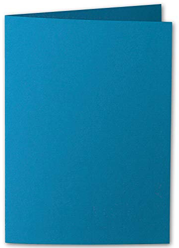 ARTOZ 50x DIN A6 Faltkarten - Petrol (Blau) - 105 x 148 mm Karten blanko zum selbstgestalten - 220 g/m² gerippt
