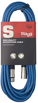 Stagg SMC10 CBL 10 m XLR to XLR Microphone Cable - Blue