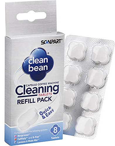 Clean Bean 2790000162 Refill Pack Reinigungstabletten für Kapselmaschinen, bestehend aus 8 Tabletten