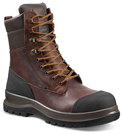 Carhartt Herren Detroit Rugged Flex® Wasserfester, 20 cm hoher S3-Sicherheitsstiefel, Dunkelbraun, 39