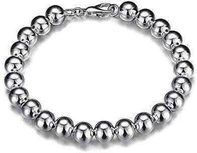 Emma Gioielli - Bracciale da Donna in Acciaio Di Alta Qualità con Sfera Sfere Palline 8 MM - Confezione Regalo