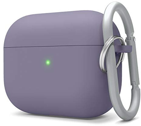 elago Liquid Hybrid Silicone Case with Keychain Designed for Apple AirPods Pro Case - Triple Layer Structure : Shockproof Protection, Premium Silicone Cover (Lavender Grey)