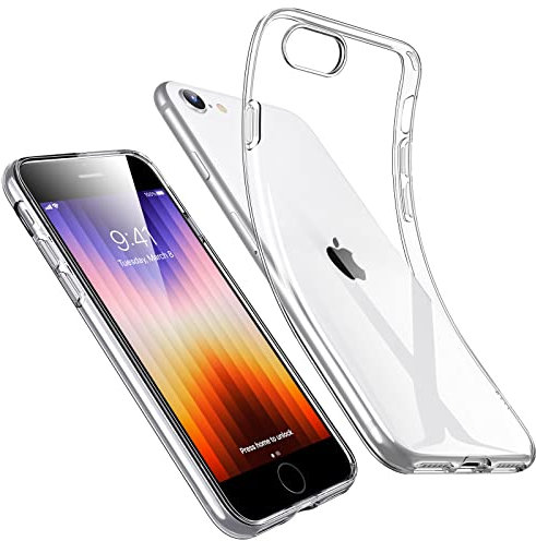 ESR Cover Compatibile con iPhone SE 2020,8,7, Poliuretano Resistente all'Ingiallimento Custodia in Silicone Flessibile, Trasparente
