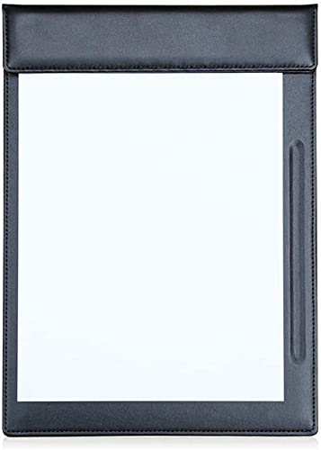 KINGFOM Leder Klemmbrett A4,mit Stiftehalterr für Konferenz (1916-Schwarz)