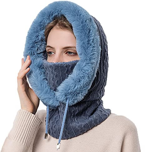 YAMEE Sturmhaube Damen Gesichtsmaske Winter Warme, Balaclava Schlupfmütze Skimütze Radfahren Mütze Schal, Kopfbedeckung Plüsch Samtkappe Skifahren Radfahren