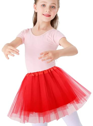 Girls Layered Tulle Ballet Tutu Skirt Puffy Princess Fairy Dress Daily Halloween Birthday