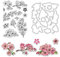 GLOBLELAND Kirschblüten-Stempel und Stanzformen transparent für Kartenherstellung, Dekoration und DIY Scrapbooking, mentale Stanzformen, Silikonstempel für Geschenke
