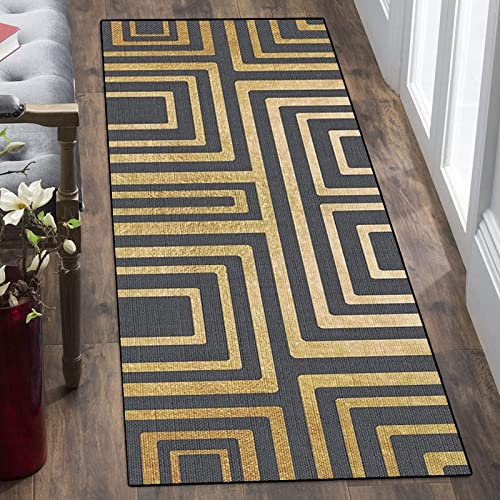 HEATHE Korridor Teppich,Läufer Teppich - Moderne geometrische Muster - rutschfest waschbar - Mikrofaser Teppiche Läufer für Flur Badezimmer Wohnzimmer Bettläufer Küchenteppiche Läufer