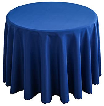 FANIVIN Polyester Tischdecke Tischtuch Tischwäsche Couchtisch Küchentischabdeckung Tafeltuch Rund Einfacher Stil Blau A Durchmesser 200CM