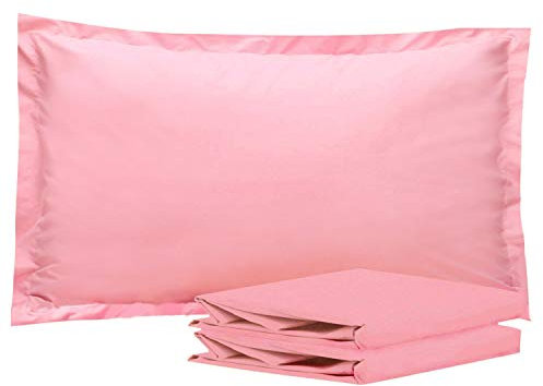 NTBAY 2 Pack 100% Brushed Microfiber Oxford Pillowcases, 1800 Super Soft and Cozy, Wrinkle, Fade, Stain Resistant King Oxford Pillow Cases | Hotel Quality Pillow Shams, 50x90 cm, Pink