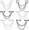 Longbeauty 6 Pcs Knorpel Tragus Ohrringe 16G Edelstahl Barbell Stud Ohrstecker mit Kette Dangle Industrial Ohrpiercing Schmuck für Damen und Herren