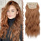 FESHFEN Clip in Extensions, 4PCS Haarverlängerungen mit Clips Synthetik Gewellte Haarextension Kastanienbraun Wavy Wellig Haar Extensions Clip in Haarteil für Frauen 50 cm