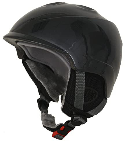 Skihelm Kinder Junior Snowboard Helm Ski für Mädchen Jungen Jugend Damen Snowboardhelm Schutz zum Skifahren inkl. Skibrillenhalterung Skaterhelm Größe XS/S Kopfumfang 47-51cm (Anthrazit)
