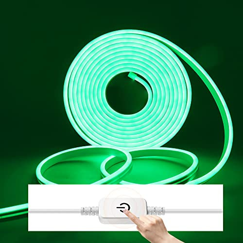 KISUFU 12V Dimmable Neon LED Strip 3m,120LED/m LED Strip, Waterproof Diffusion,Neon Flex Silicone LED Light Strip Tube for Outdoor, Indoor,Home, Kitchen,DIY Decoration