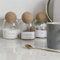 Little Crafts London Set of 3 Cork Ball Glass Jars 500 ML Tea, Coffee & Sugar Set | Kitchen Food Storage Tea Coffee Sugar canister glass jars with cork ball lid | Cork Ball Jar Set