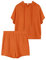 REORIA Damen Trainingsanzüge Kurzarm-Hoodie und fließende Shorts Jogginganzug Zweiteiler Overall Sommer Outfits Orange XL