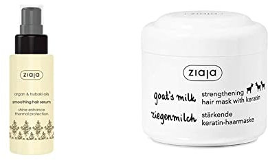 Ziaja Argán Serum Capilar Suavizante 50 ml (ZAG15295) & Leche De Cabra Mascarilla Para El Cabello 200Ml 236 gr