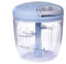 NTEK Multi-Functional Manual Food Chopper | Pull Cord Manual Chopper | Pull String to Slice Vegetables | Curved Stainless Steel Removable Blades Non-Slip Base Food Chopper (900 ML, Blue)